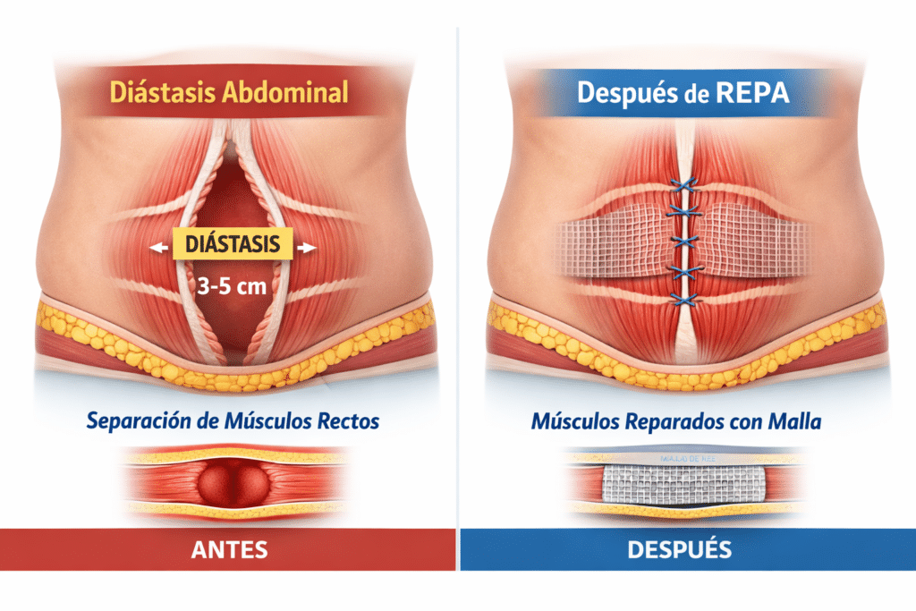 técnica repa diástasis abdominal